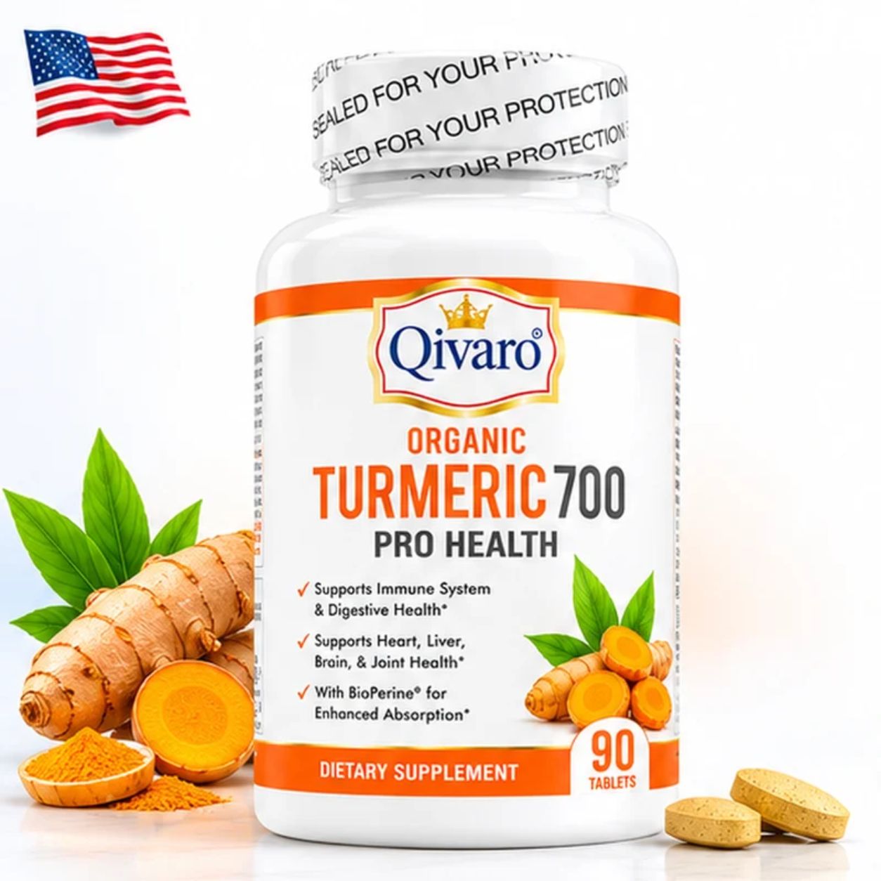 QIH04 | Qivaro 有機薑黃片| Organic Turmeric 700