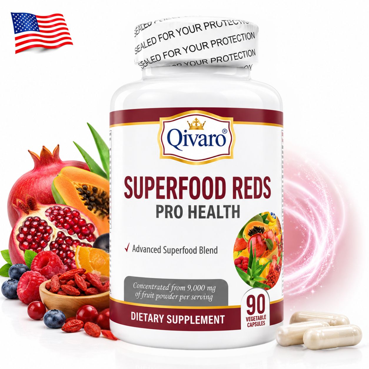QIH101 - Superfood Reds Pro Health 90 Veggie Capsules 