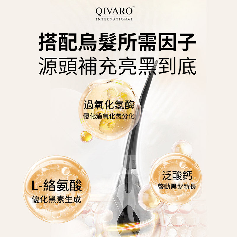 QIH43B | Qivaro Gray Away Complex 灰髮營養配方｜Catalase 過氧化氫酶・PABA・生物素・L-酪胺酸・何首烏・鋸棕櫚｜60 粒膠囊