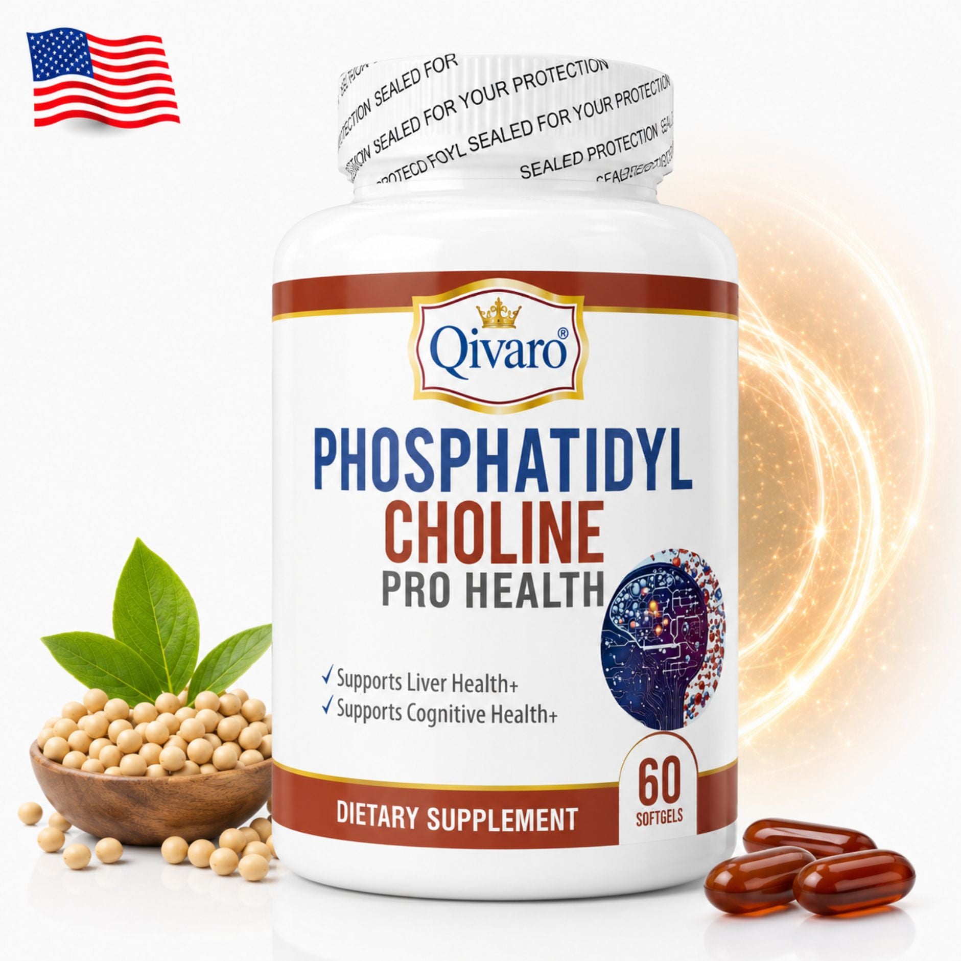 QIH703 | 磷脂醯膽鹼軟膠囊 | Phosphatidyl Choline | 60 soft gels