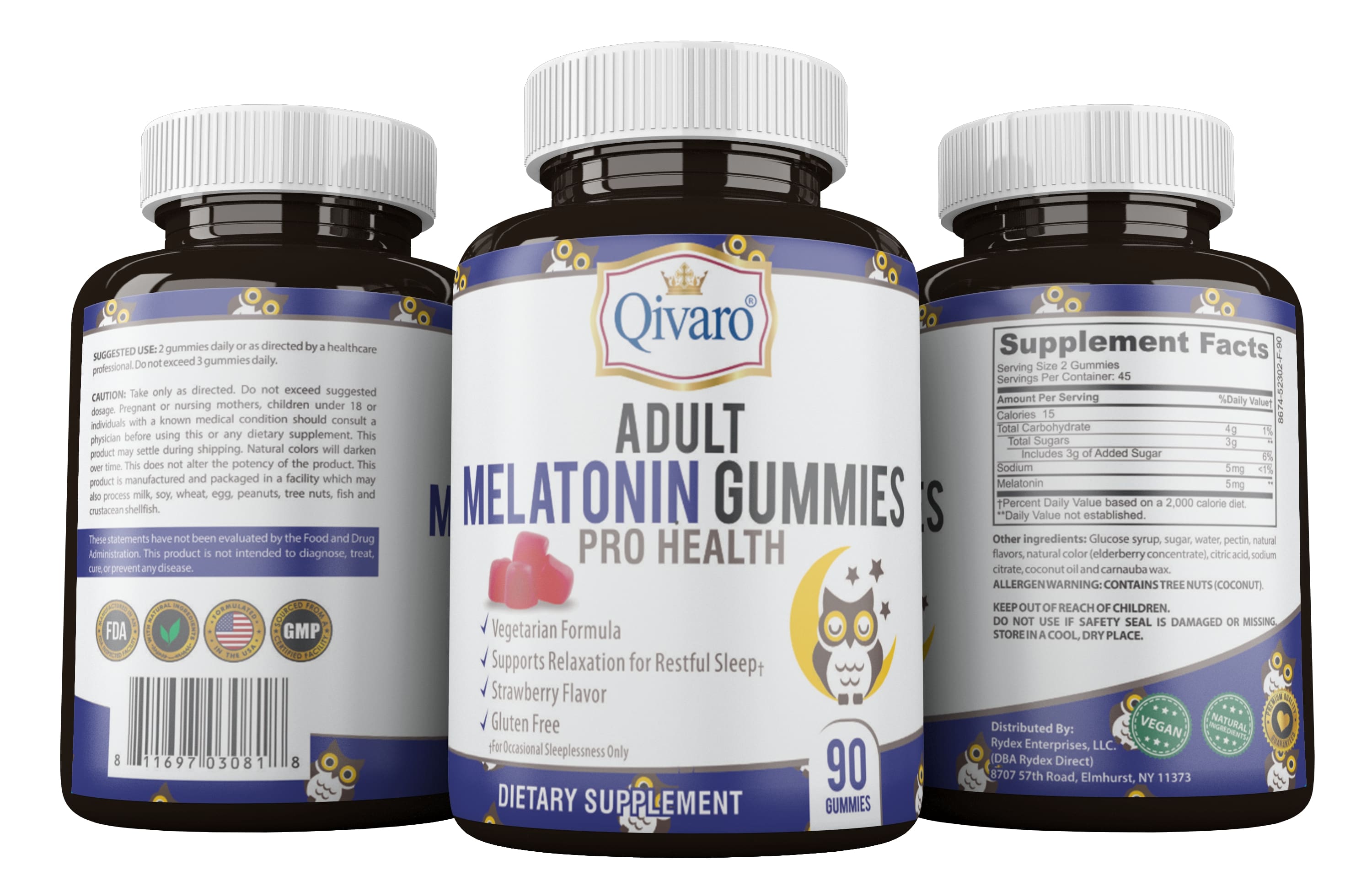 QAG06 | Adult Melatonin Gummies | 90 gummies | 成人素食軟糖睡眠寶