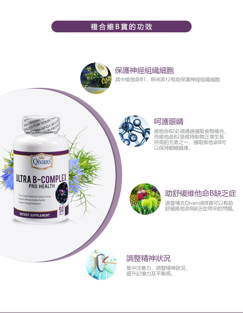 Combo 3-in-1 Pack: QIH13 Ultra B-Complex