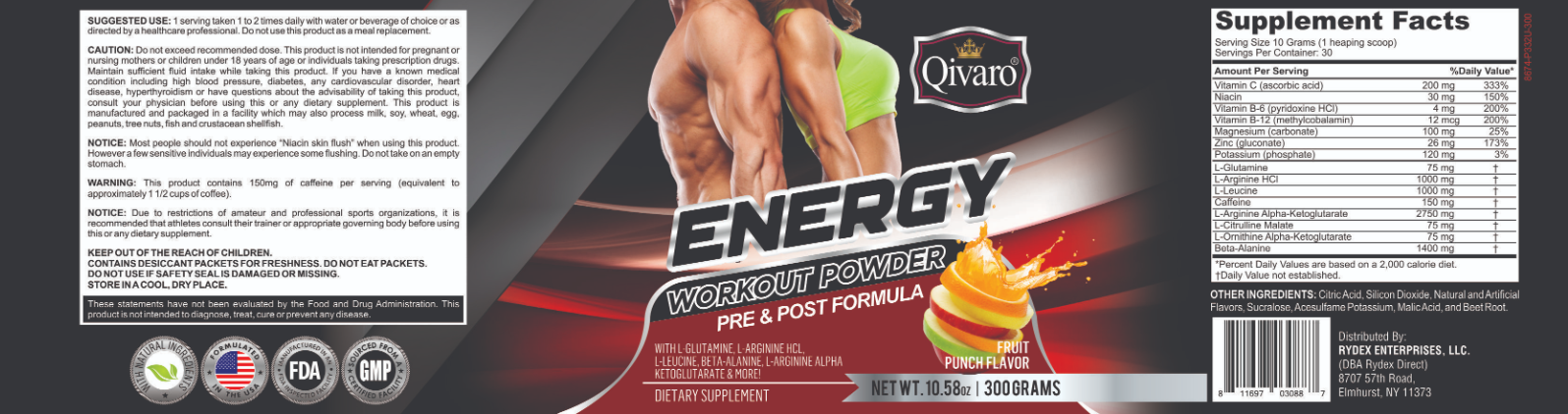 QIH50 - Energy Workout Powder